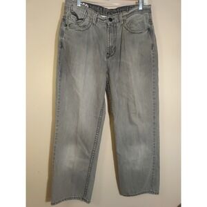 Echo Men  Distressed‎ Hype Streetwear Design Baggy Grey Denim Size 38x30